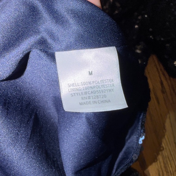 NWT FRANCESCA’S Delaney Sequin Mini Dress Navy Blue Size Medium - Picture 7 of 8